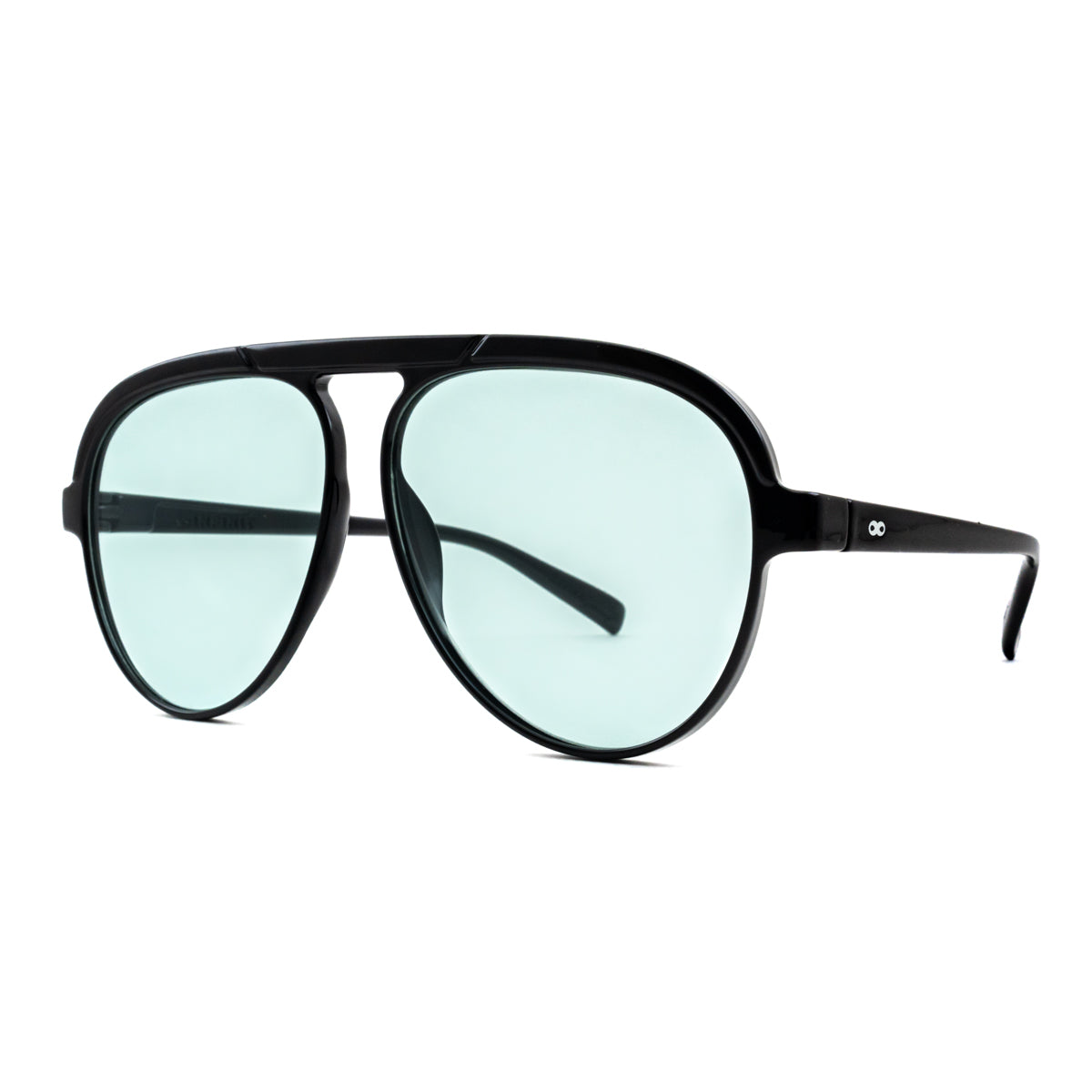 Paris Negro Brillo Lente Turquesa