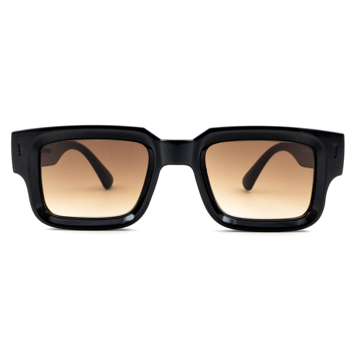 Anteojos De Sol Exclamation Negro Brillo Lente Marron Degrade