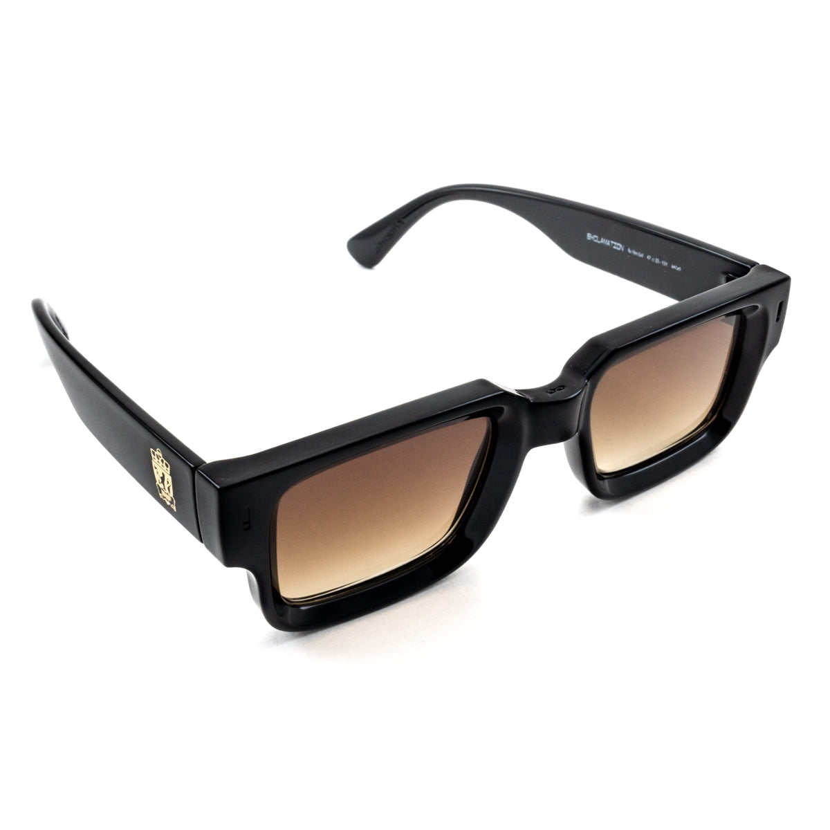 Anteojos De Sol Exclamation Negro Brillo Lente Marron Degrade