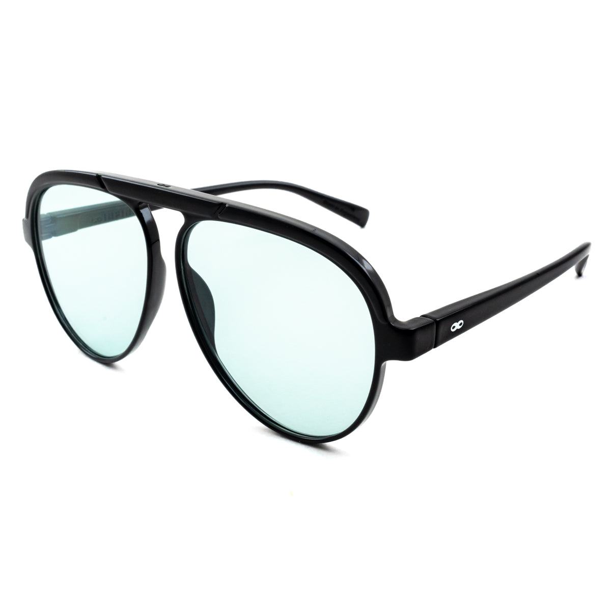 Paris Negro Brillo Lente Turquesa