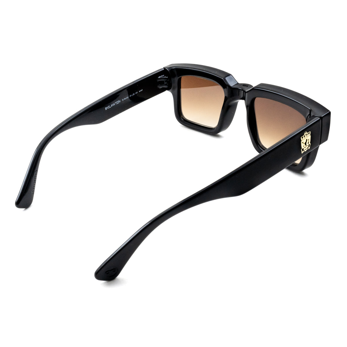 Anteojos De Sol Exclamation Negro Brillo Lente Marron Degrade