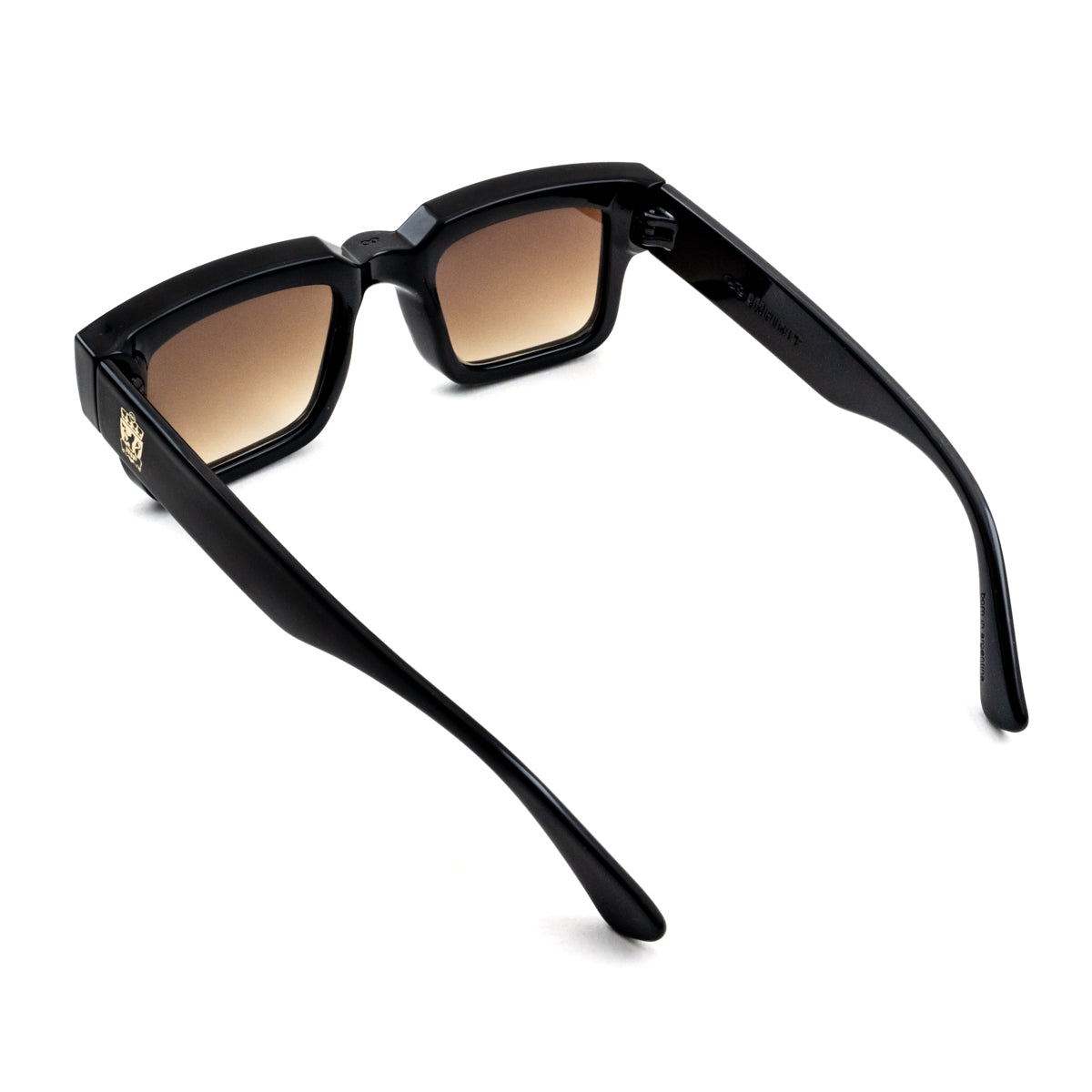 Anteojos De Sol Exclamation Negro Brillo Lente Marron Degrade