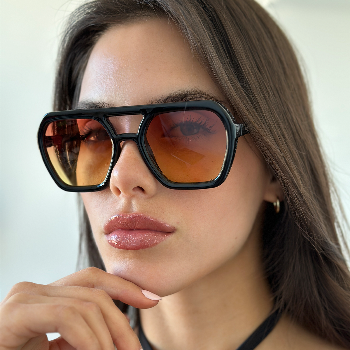 Lyon Negro Brillo Lente Sunset Degrade