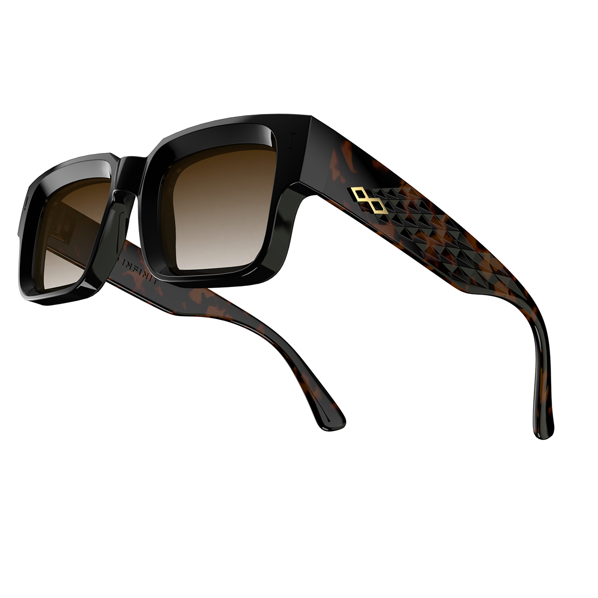 Exclamation 3D Negro Brillo Carey Lente Marron Degrade