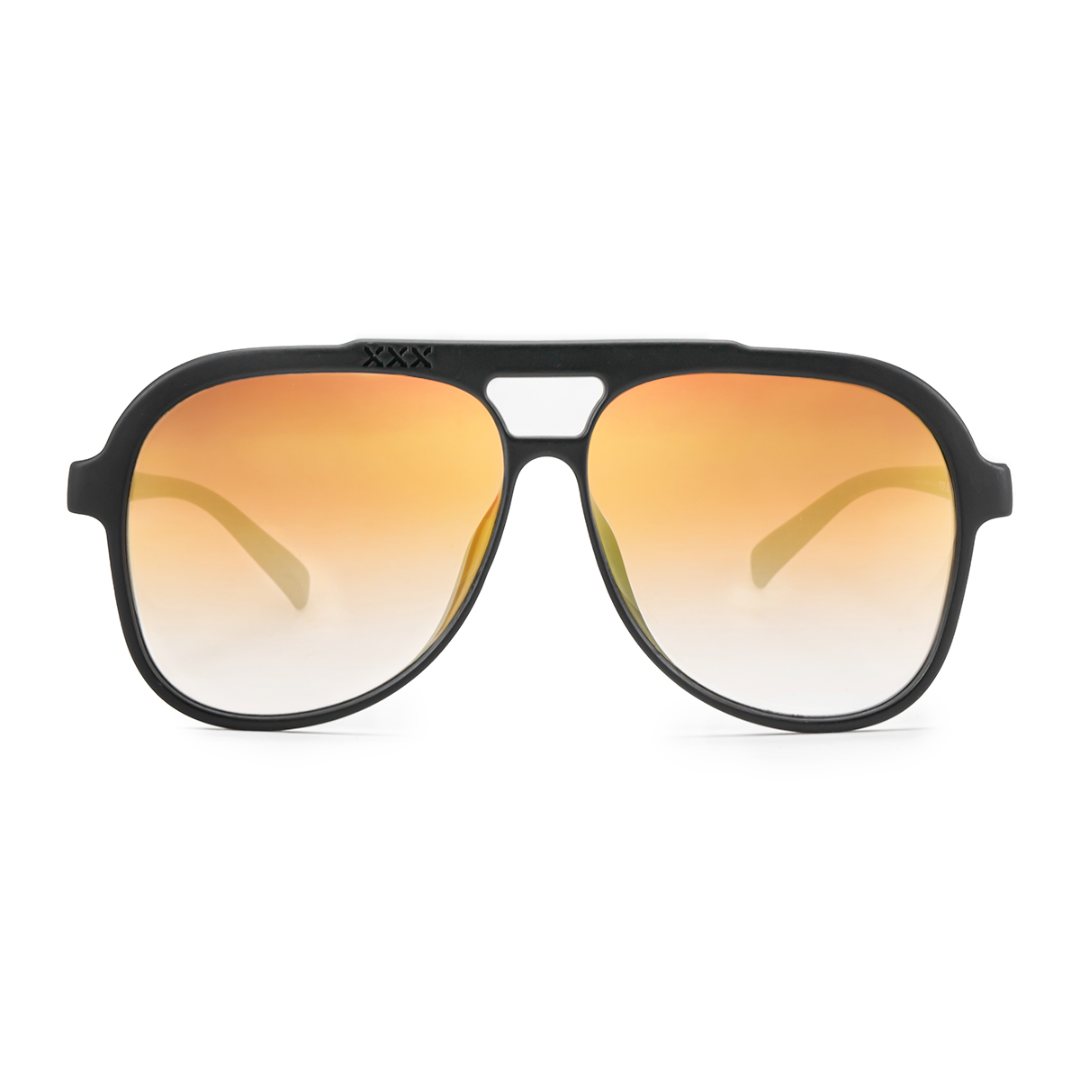 Triple Xxx Negro Mate Lente Suave Espejada Dorada Naranja Degrade