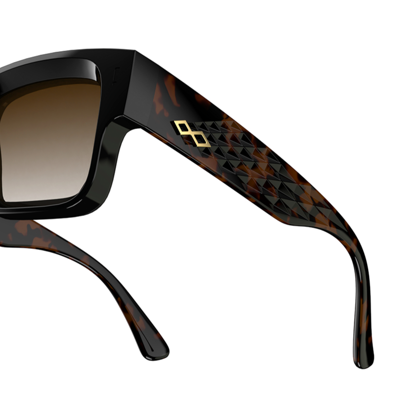 Exclamation 3D Negro Brillo Carey Lente Marron Degrade