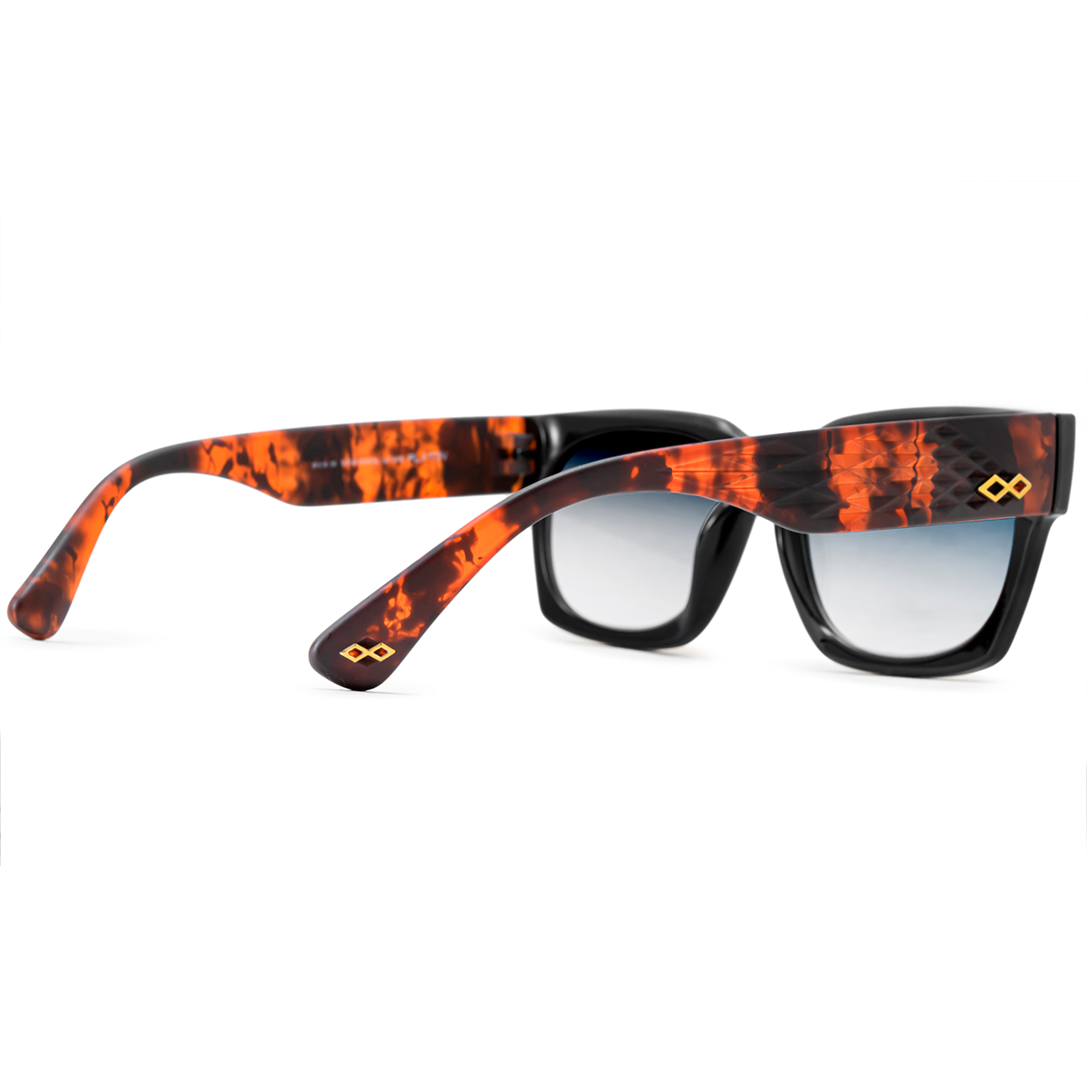 Platon 3D Negro Brillo Carey Lente Azul Degrade