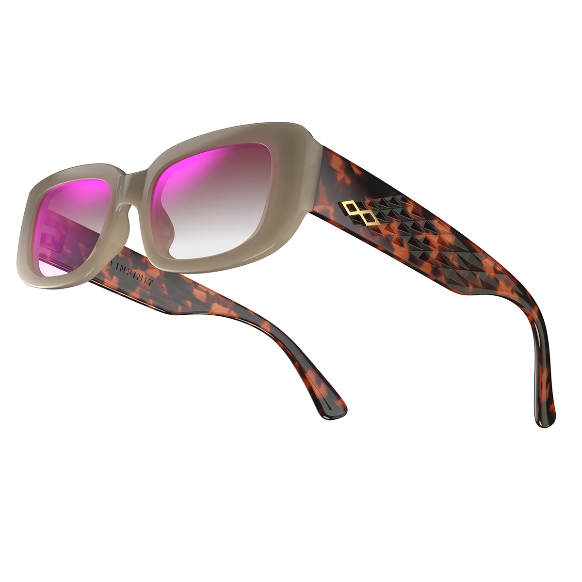 New York 3D Milky Brown Carey Lente Marron Suave Espejada Rosa Degrade