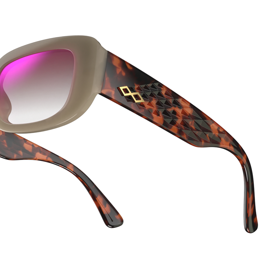 New York 3D Milky Brown Carey Lente Marron Suave Espejada Rosa Degrade