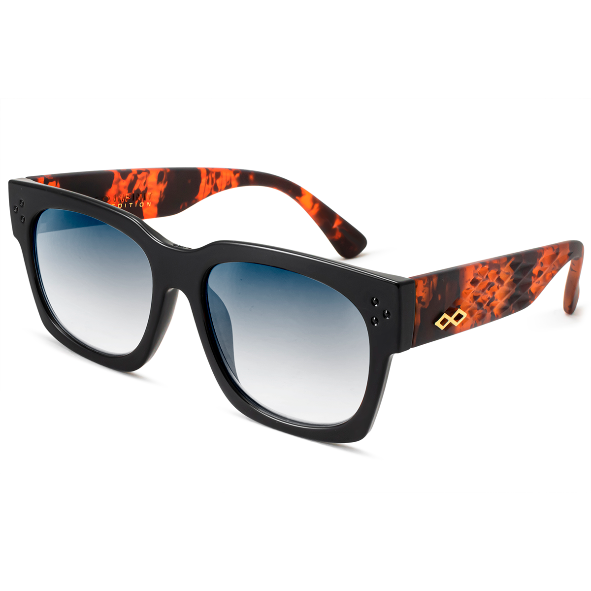 Platon 3D Negro Brillo Carey Lente Azul Degrade