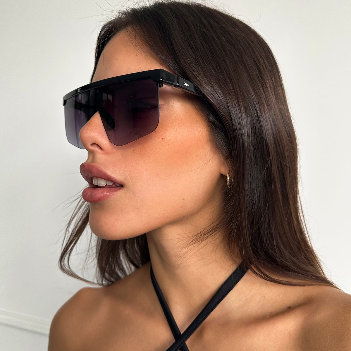 Hong Kong Negro Brillo Lente Gris Degradé