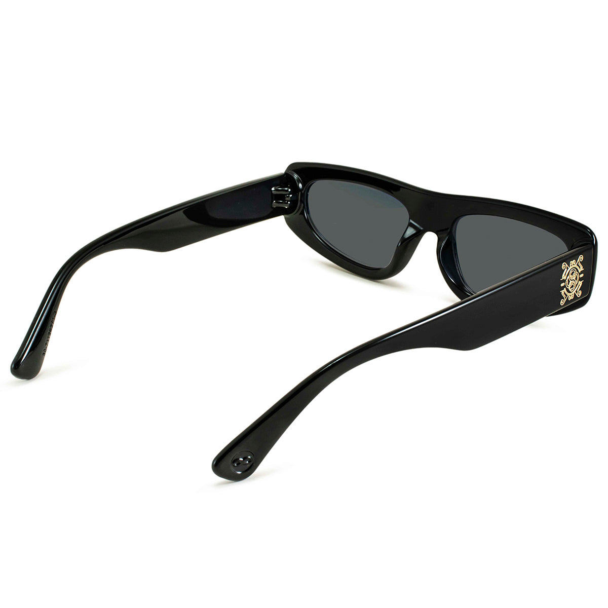 Anteojos De Sol Shanghai Negro Brillo Lente Gris Snake Edicion Limitada