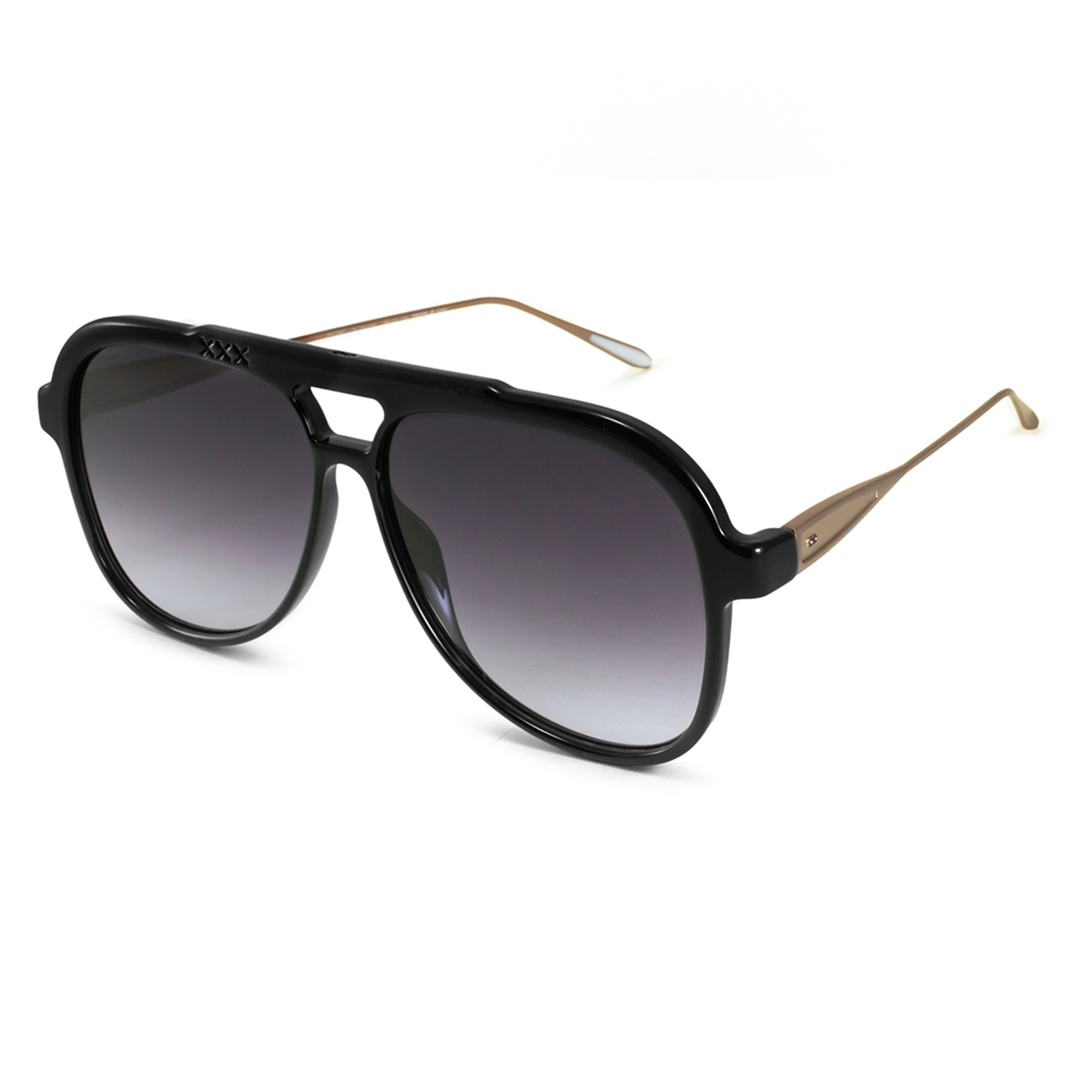 Triple Xxx Metal Negro Brillo Lente Gris Degrade