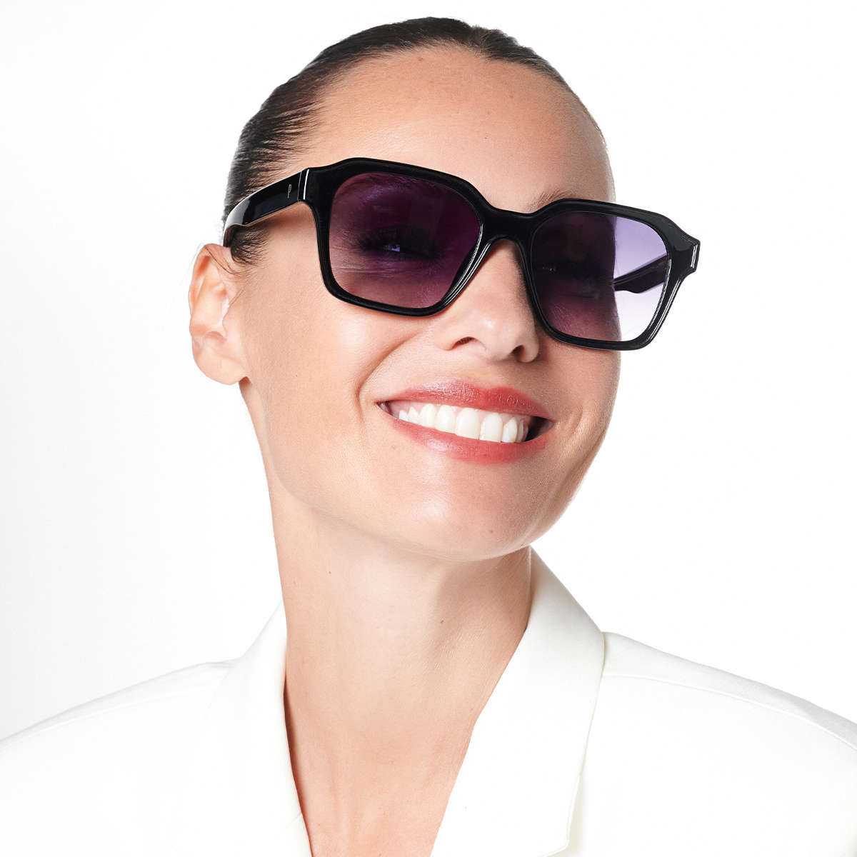 Jaen Negro Brillo Lente Gris Degrade By Pampita