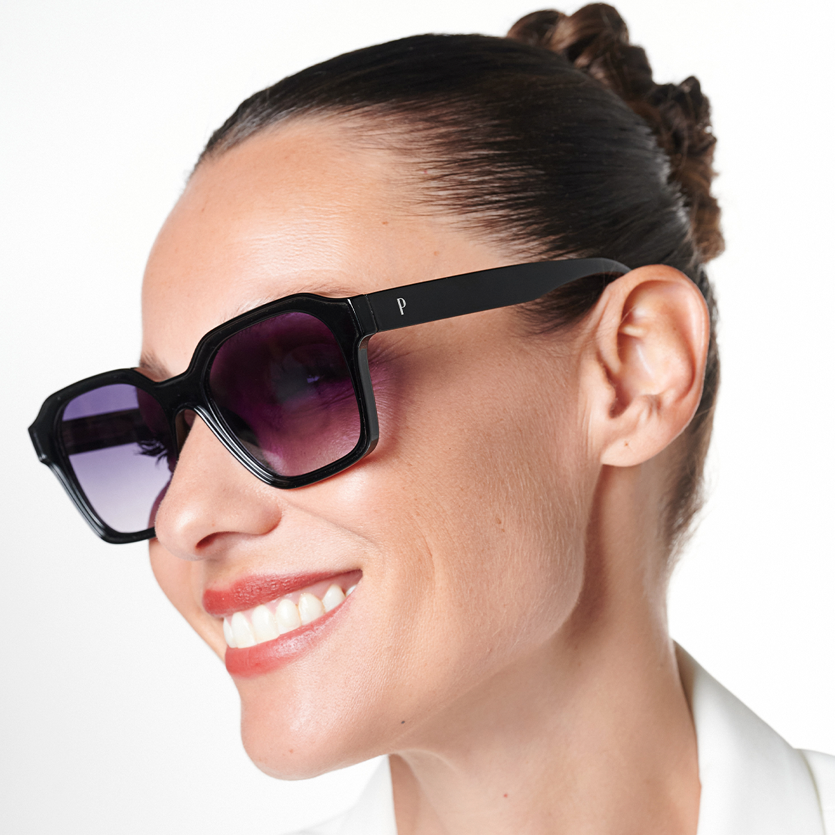 Jaen Negro Brillo Lente Gris Degrade By Pampita