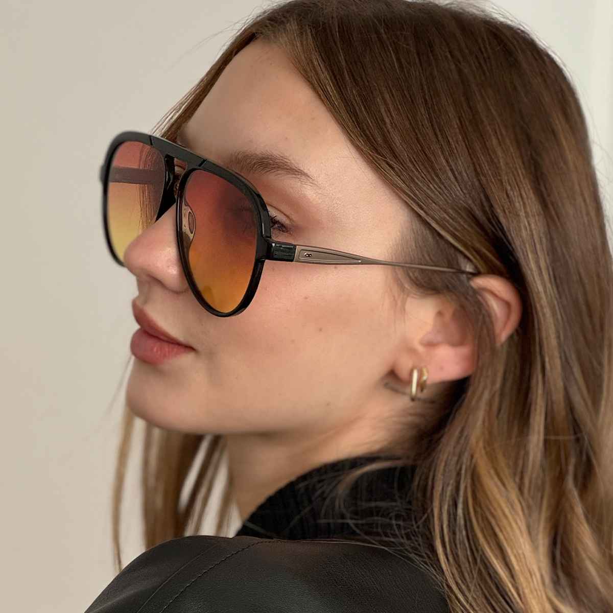 Paris Metal Negro Brillo Lente Sunset Degrade