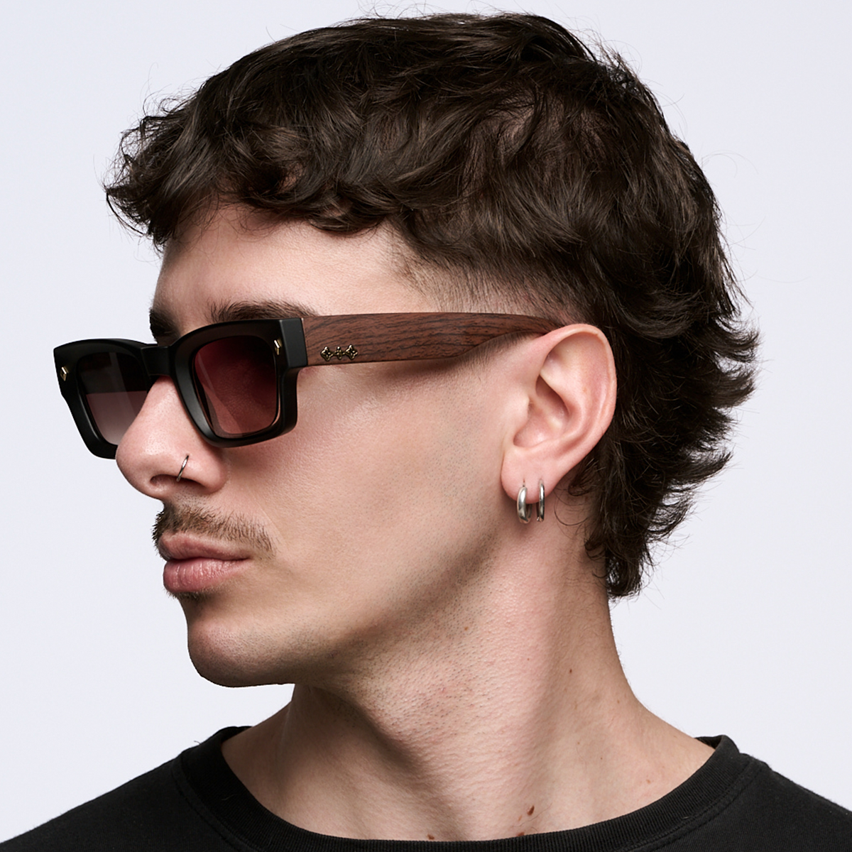 Admiration Negro Mate Wood Lente Marron Degrade