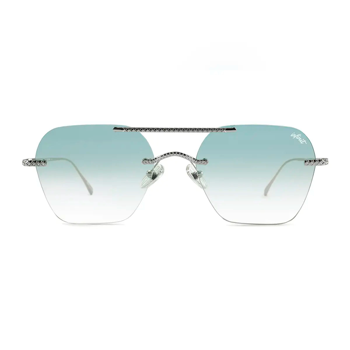 Lyon Metal Plateado Lente Celeste Degrade