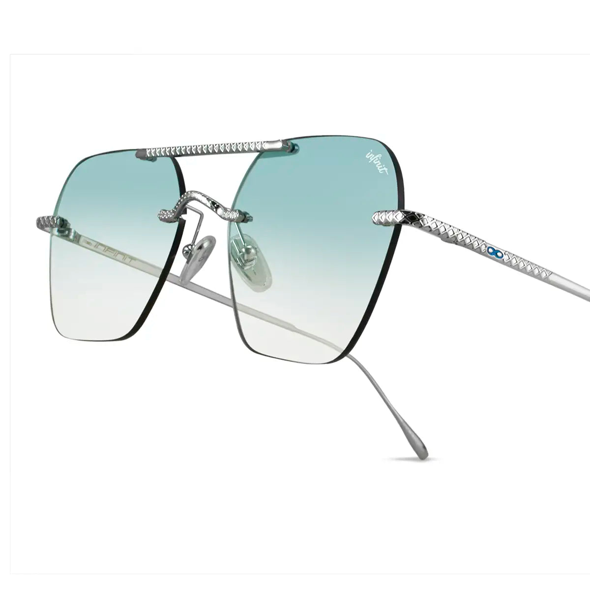 Lyon Metal Plateado Lente Celeste Degrade