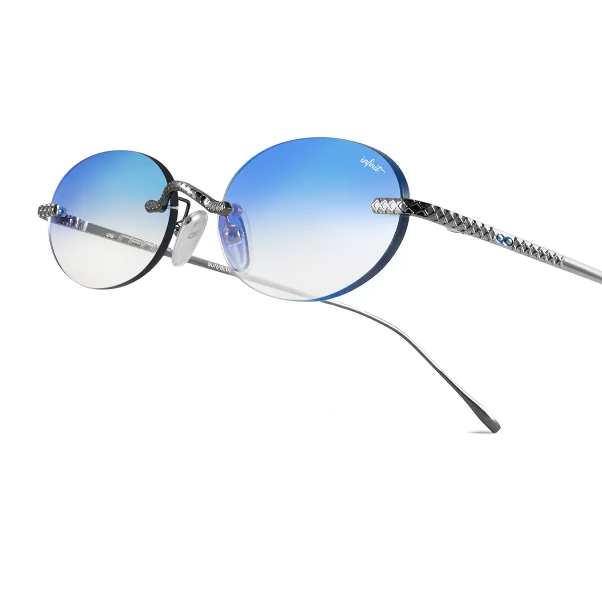 Aero Quo Gris Lente Suave Espejada Azul Degrade