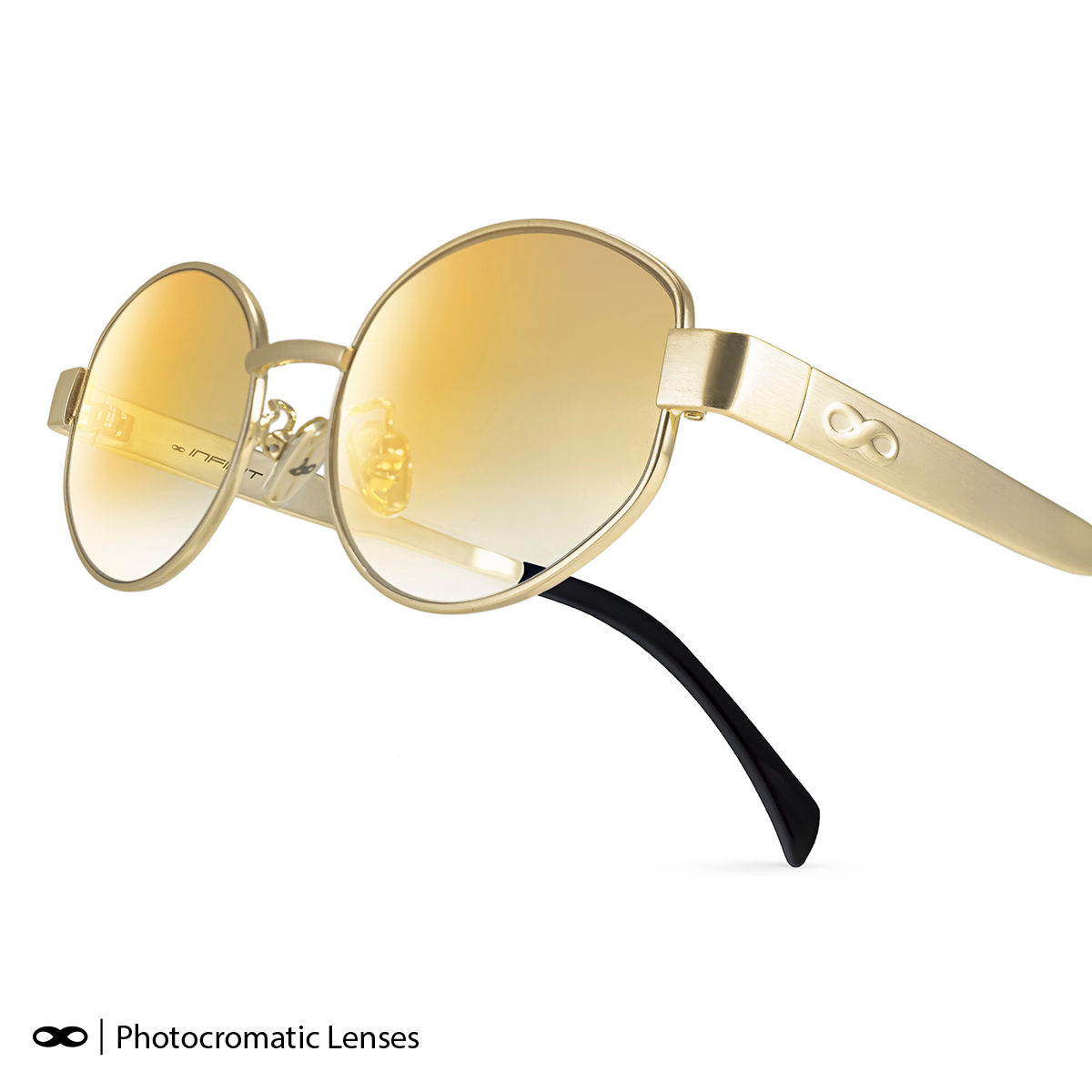 Anteojos Fotocromaticos Alaska Dorado Lente Dorada Suave Espejada