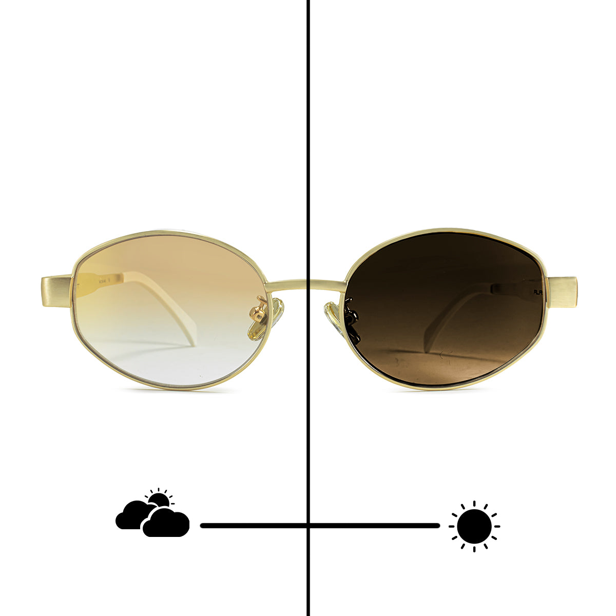 Anteojos Fotocromaticos Alaska Dorado Lente Dorada Suave Espejada