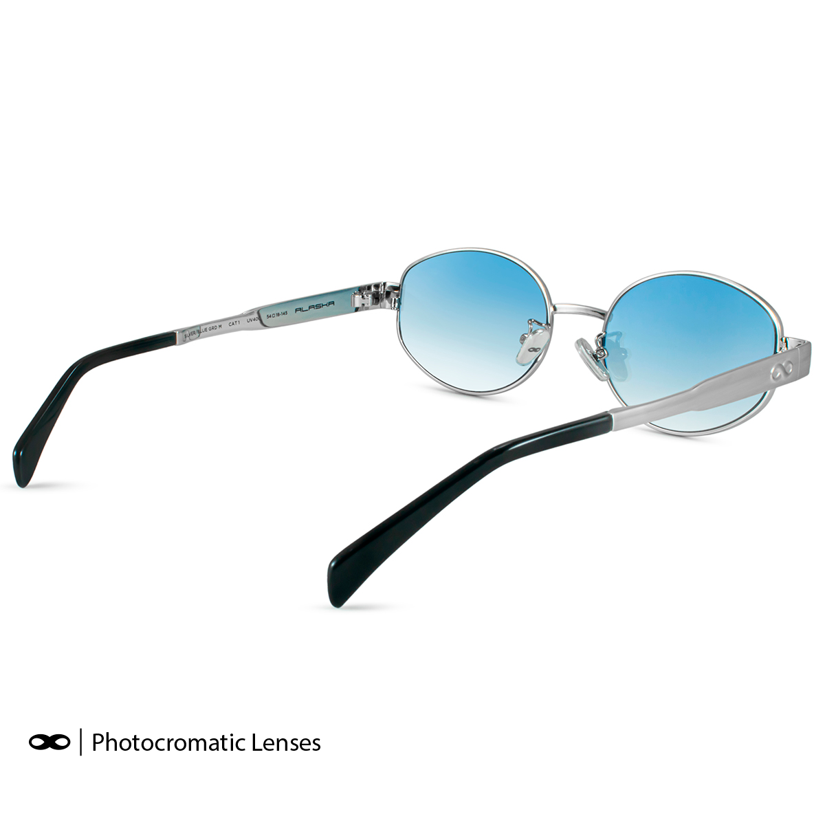 Anteojos Fotocromaticos Alaska Plateado Lente Azul Suave Espejada