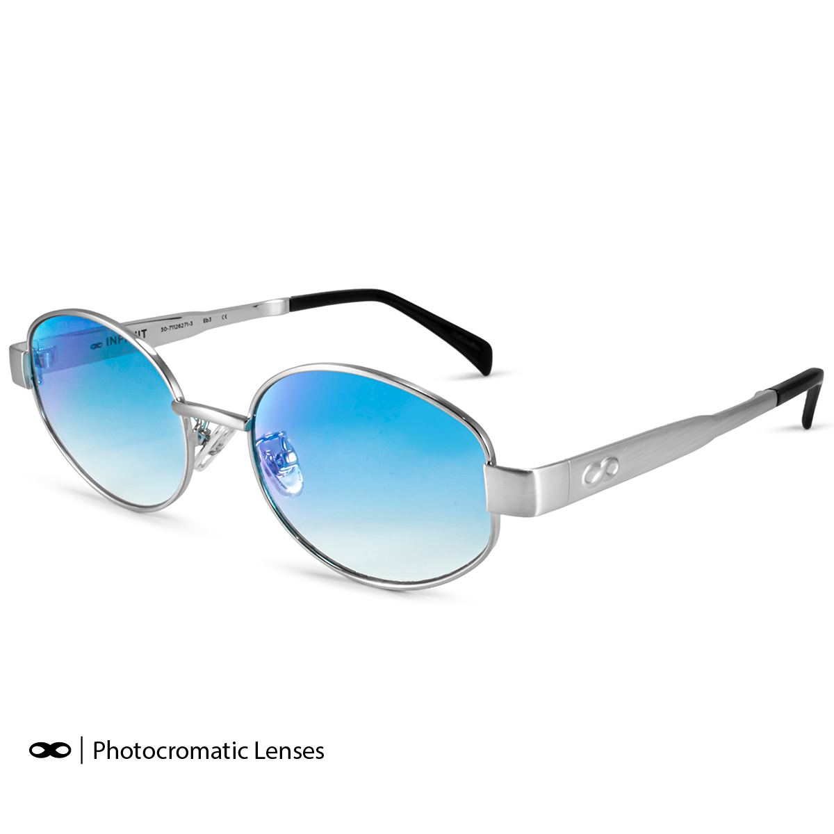 Anteojos Fotocromaticos Alaska Plateado Lente Azul Suave Espejada
