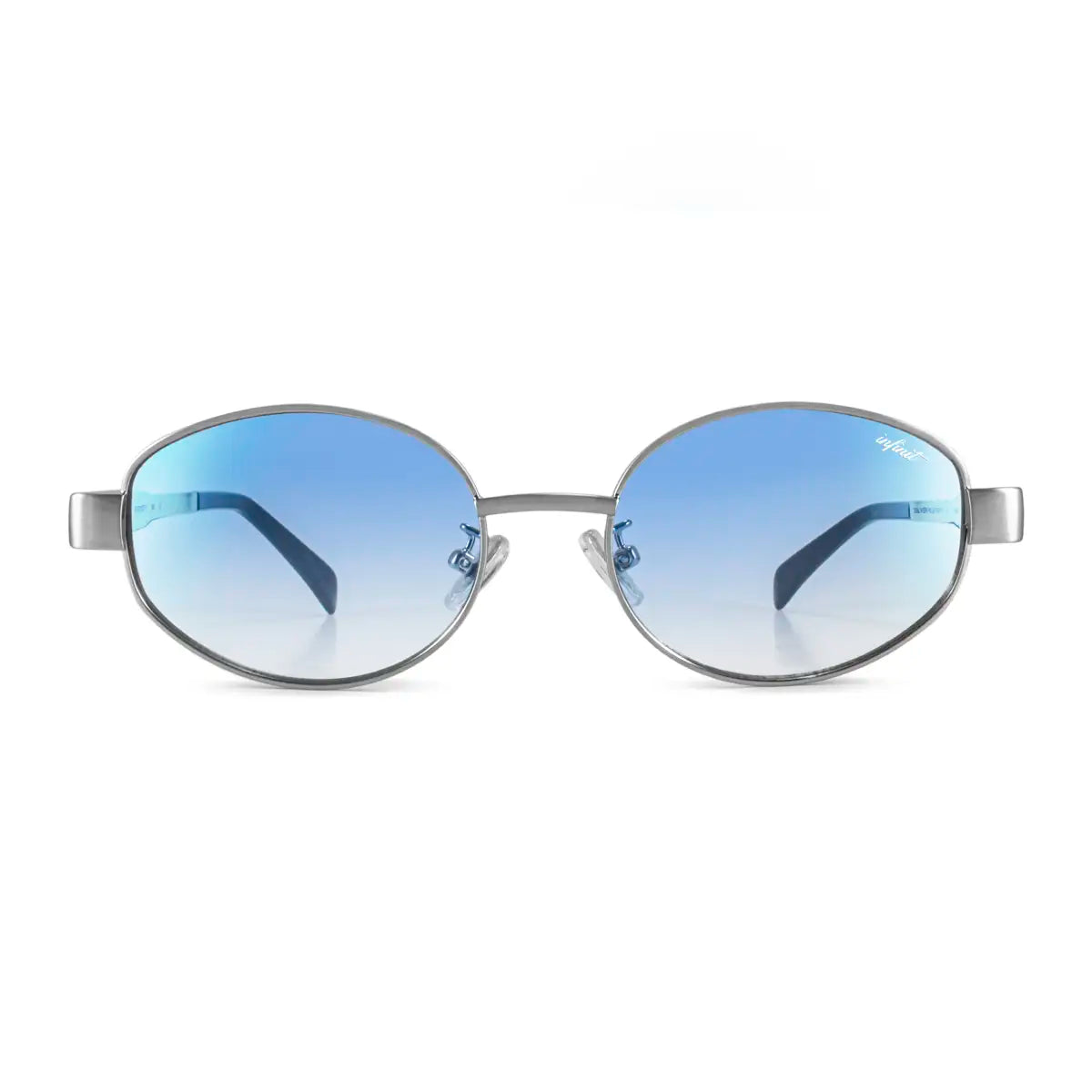 Anteojos De Sol Alaska Plateado Lente Azul Degrade