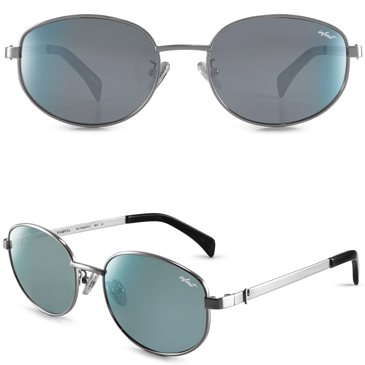 Anglet Plateado Lente Espejada Plomo By Pampita