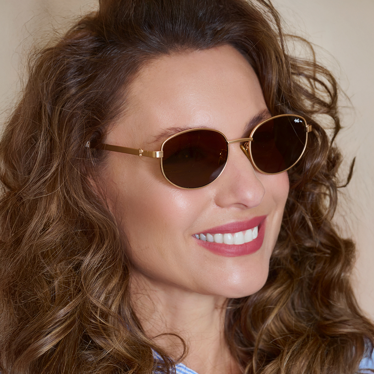 Anglet Dorado Lente Marron By Pampita