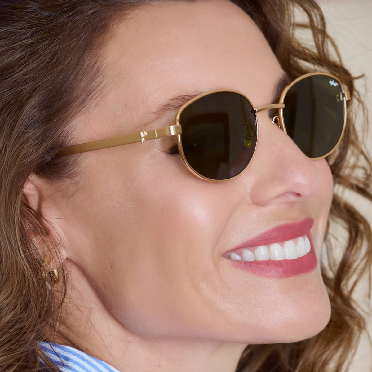 Anglet Dorado Lente Verde By Pampita