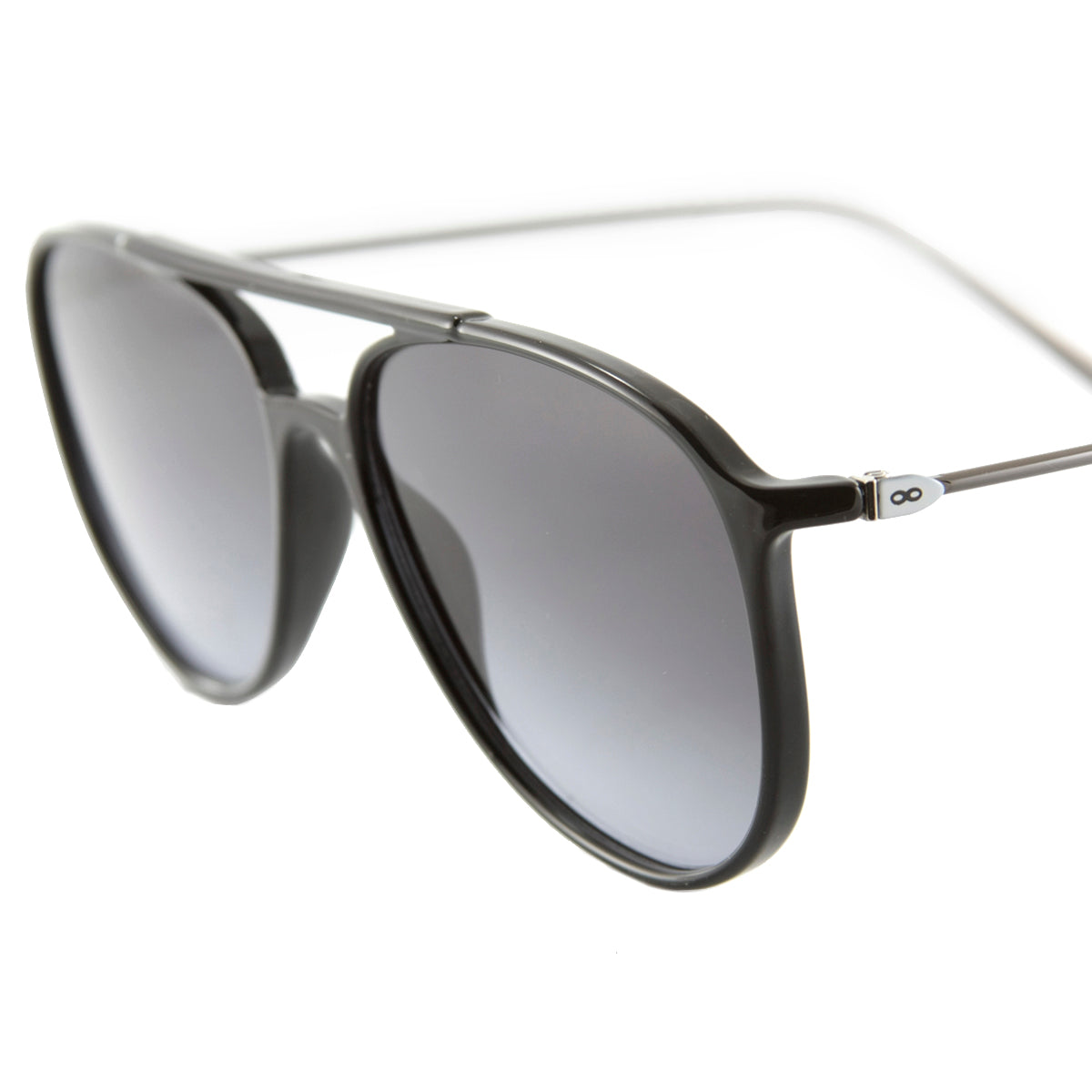 Anteojos De Sol Airplane Negro Brillo Lente Gris Degrade