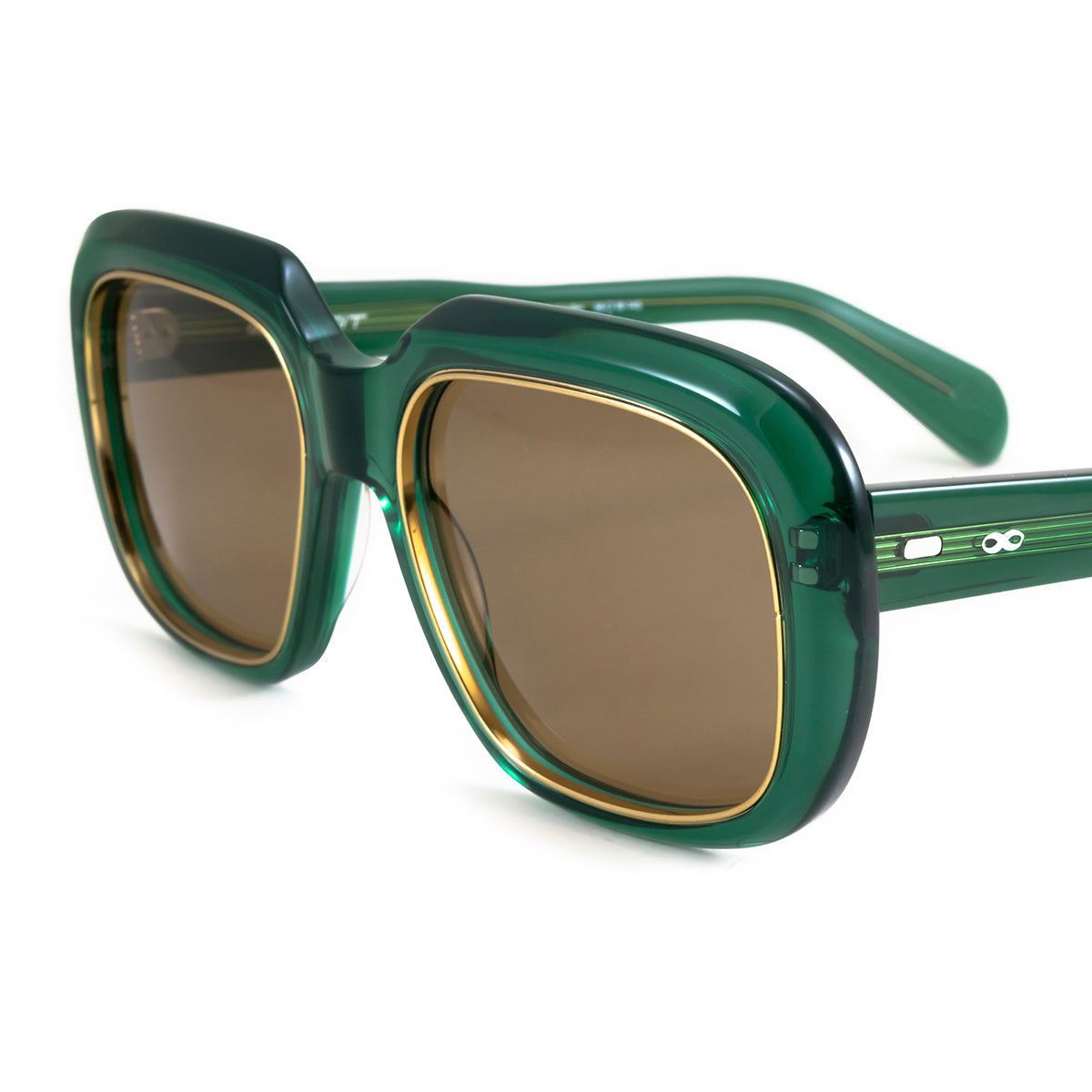 Anteojos De Sol Bombay Premium Series Translucido Verde Lente Marron
