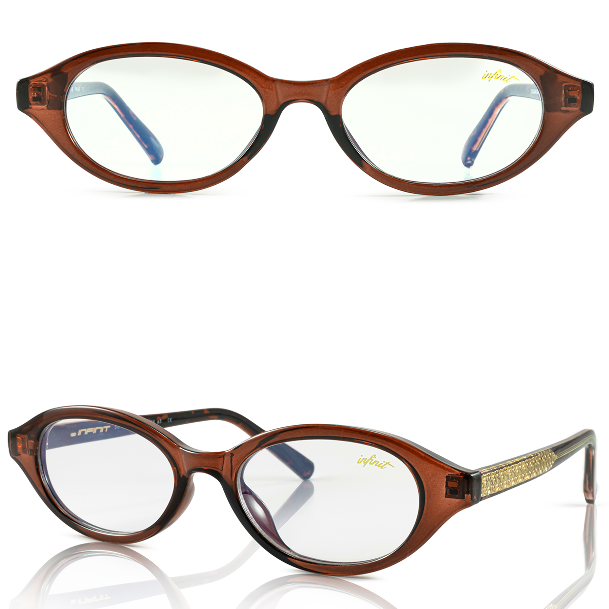 Anteojos Filtro Luz Azul Brigitte Cigar con Antireflejo