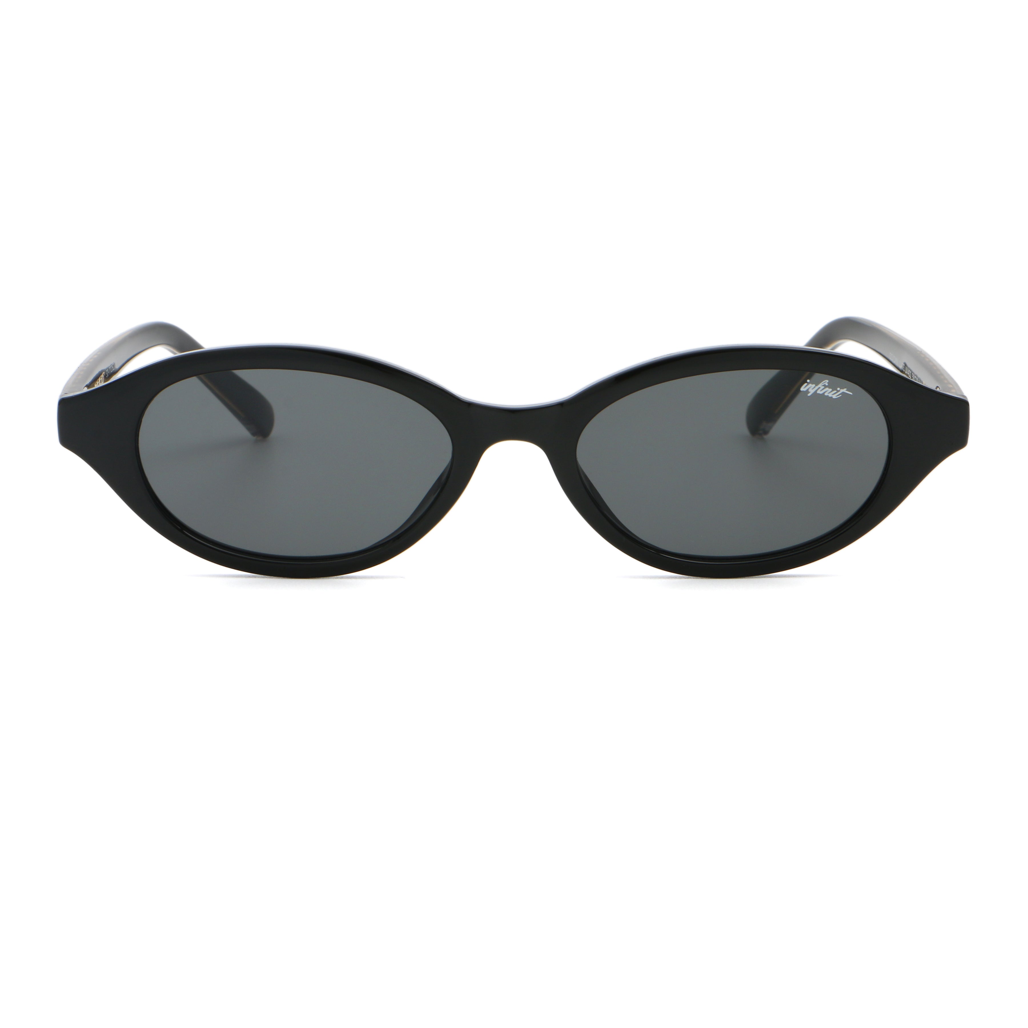 Brigitte Negro Brillo Lente Gris