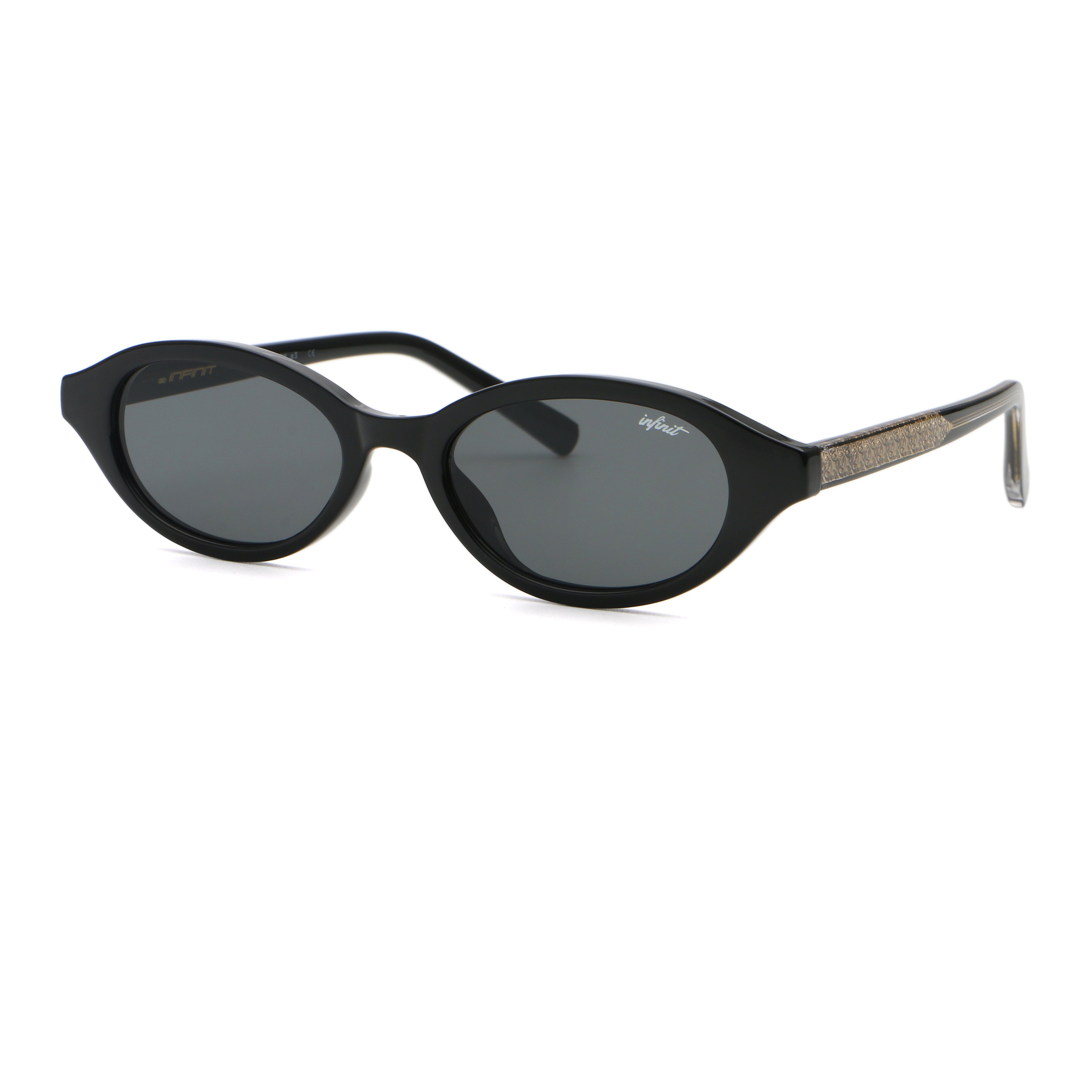 Brigitte Negro Brillo Lente Gris