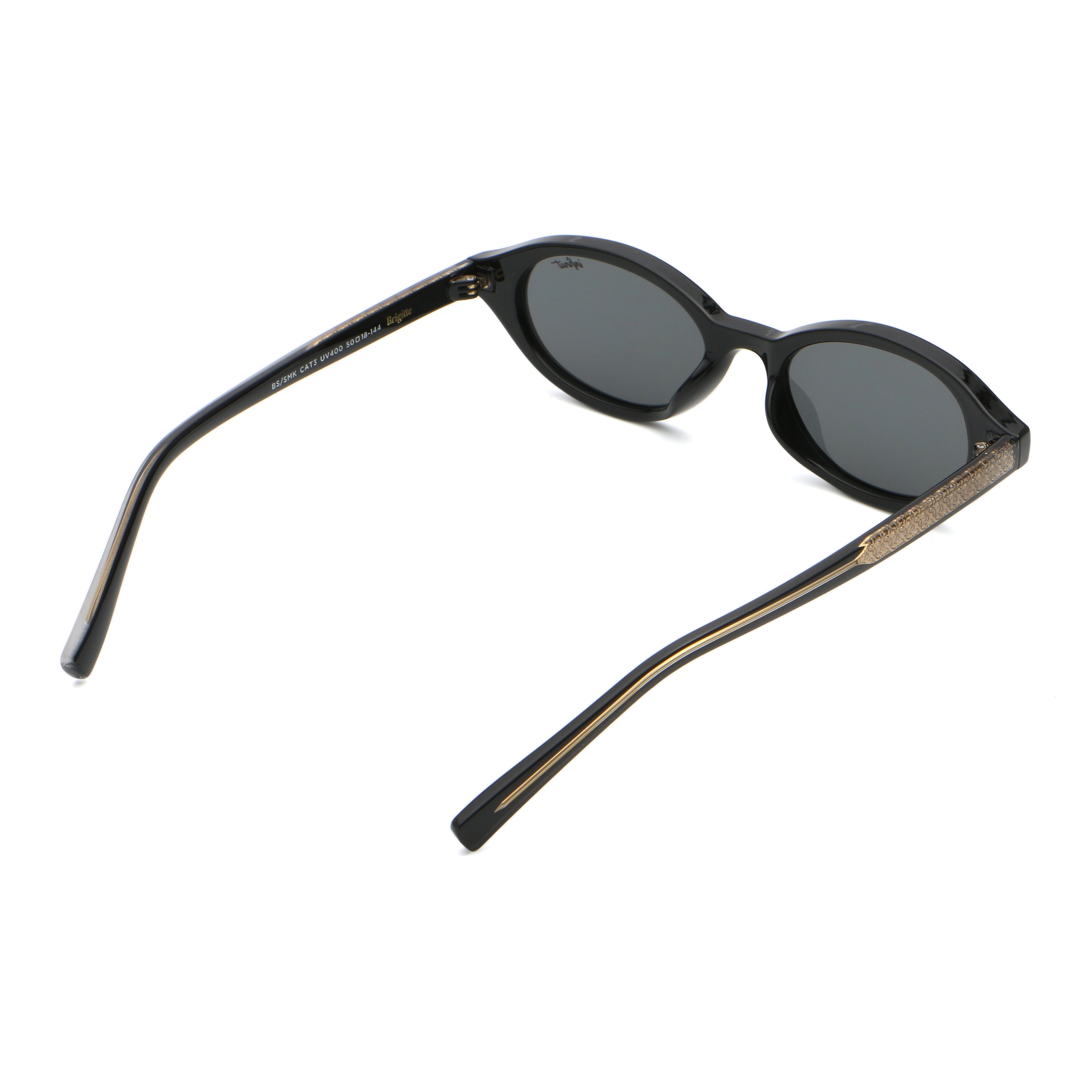 Brigitte Negro Brillo Lente Gris