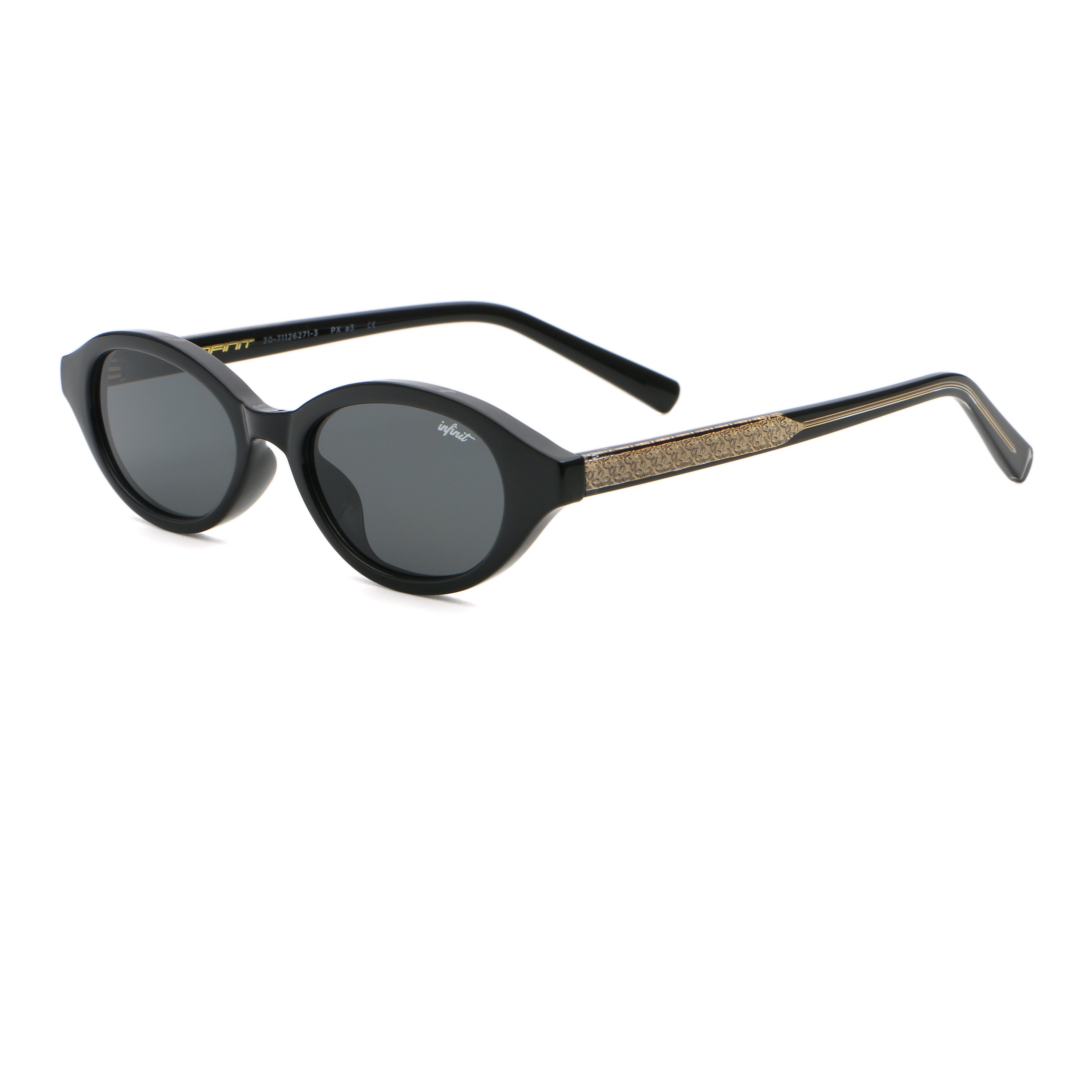 Brigitte Negro Brillo Lente Gris