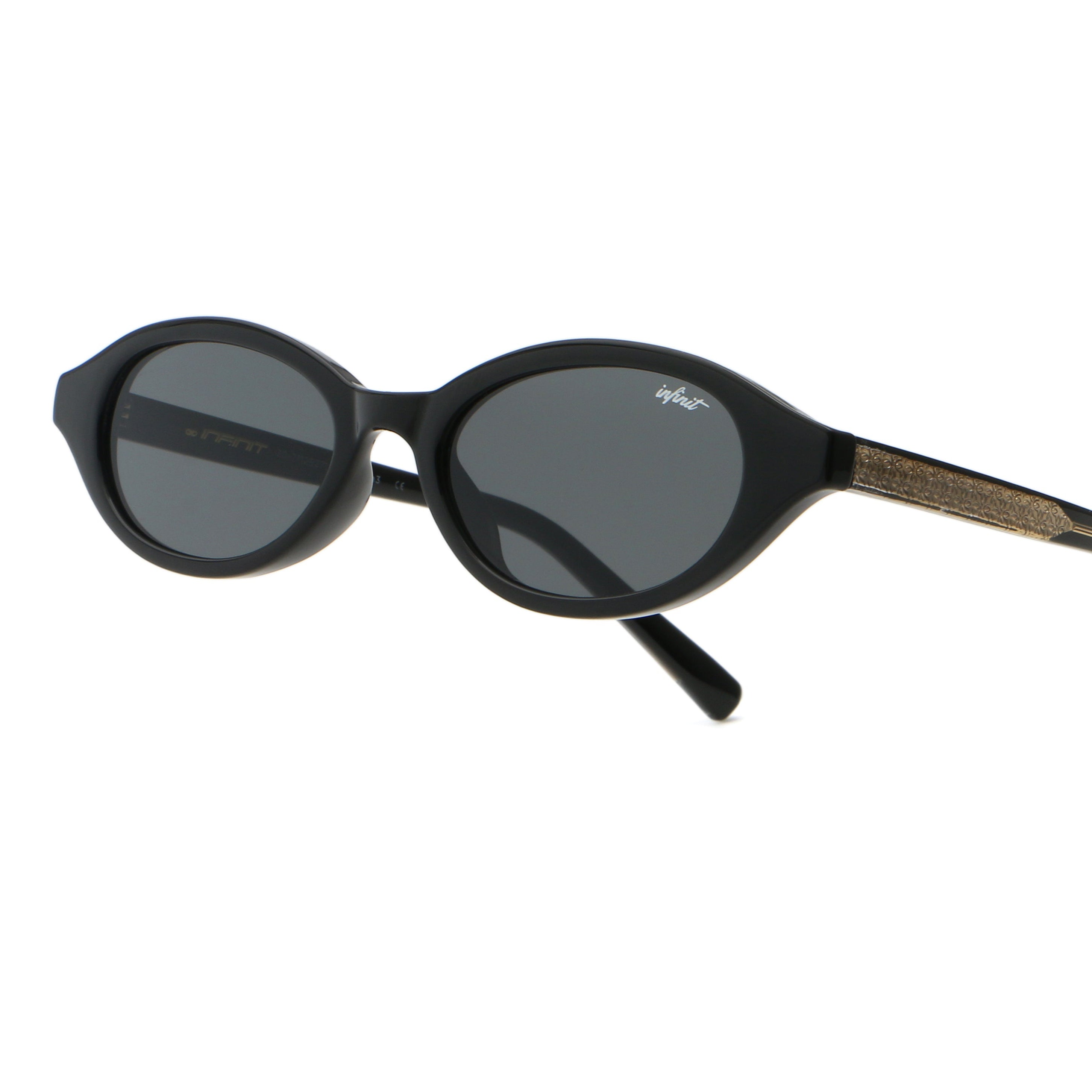 Brigitte Negro Brillo Lente Gris
