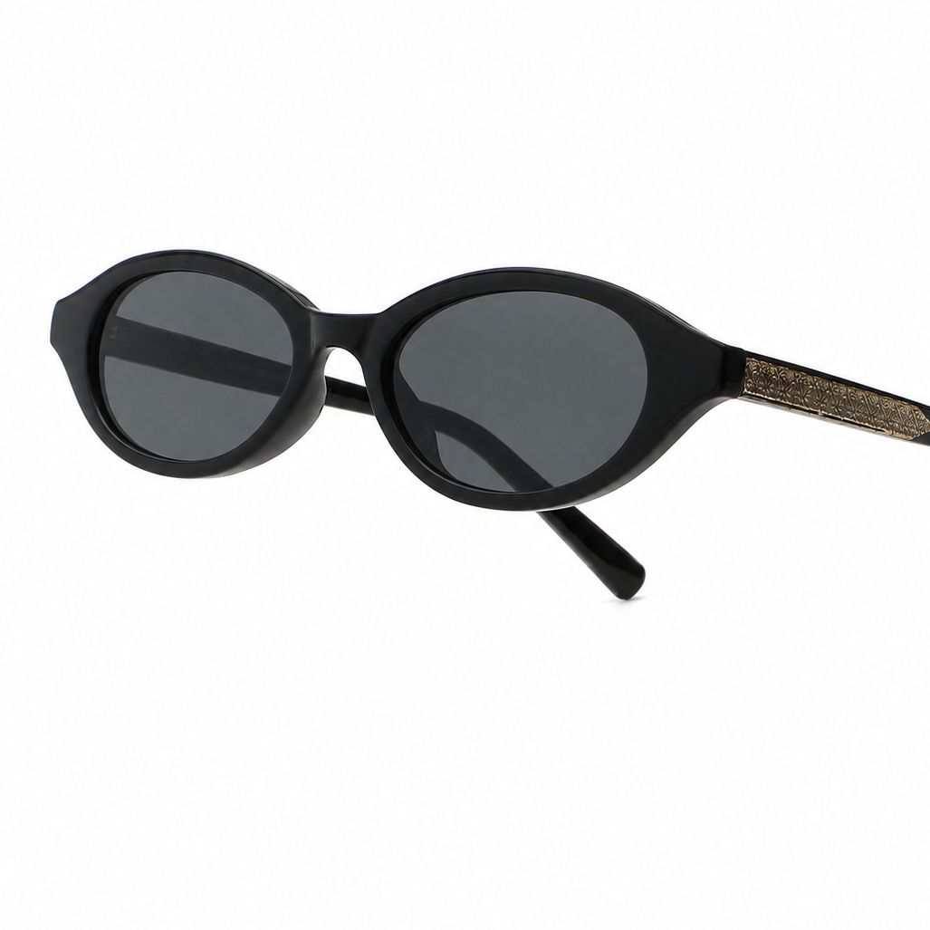 Brigitte Negro Brillo Lente Gris