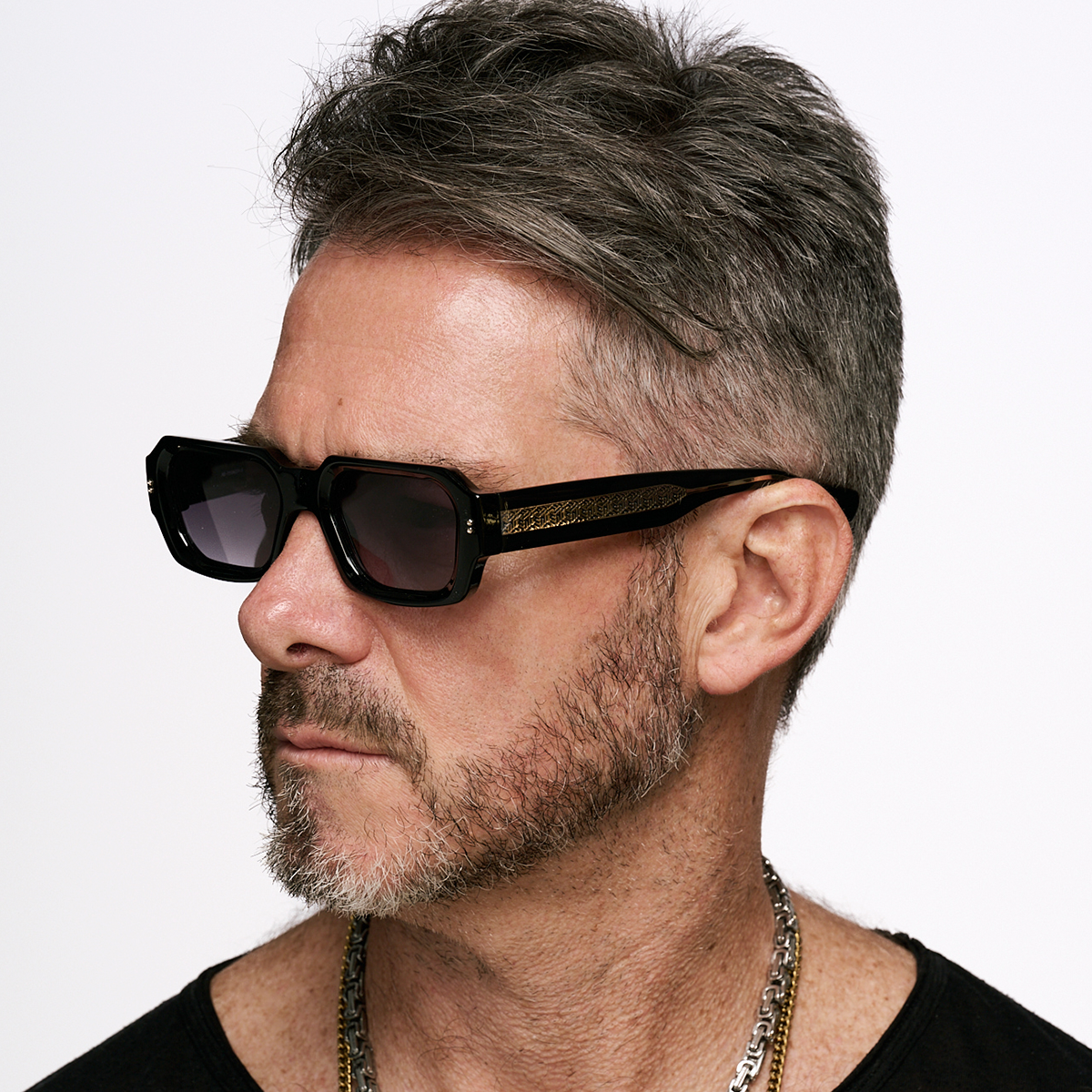 Bronx Negro Brillo Lente Gris Degrade