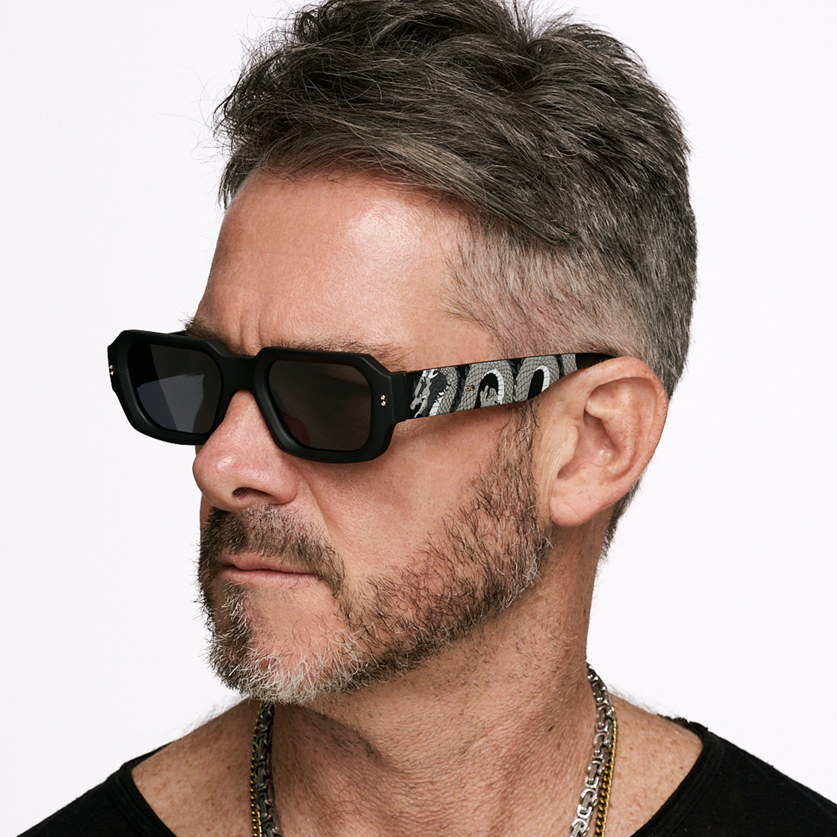 Bronx Dragon Silver Negro Mate Lente Gris