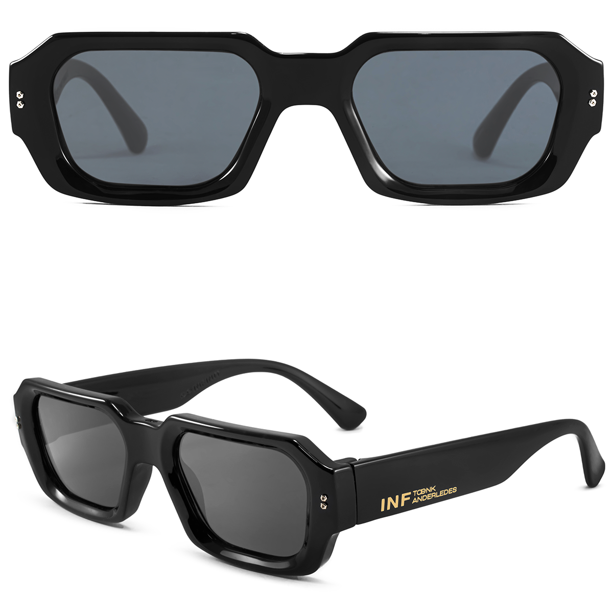 Bronx Negro Brillo Lente Gris