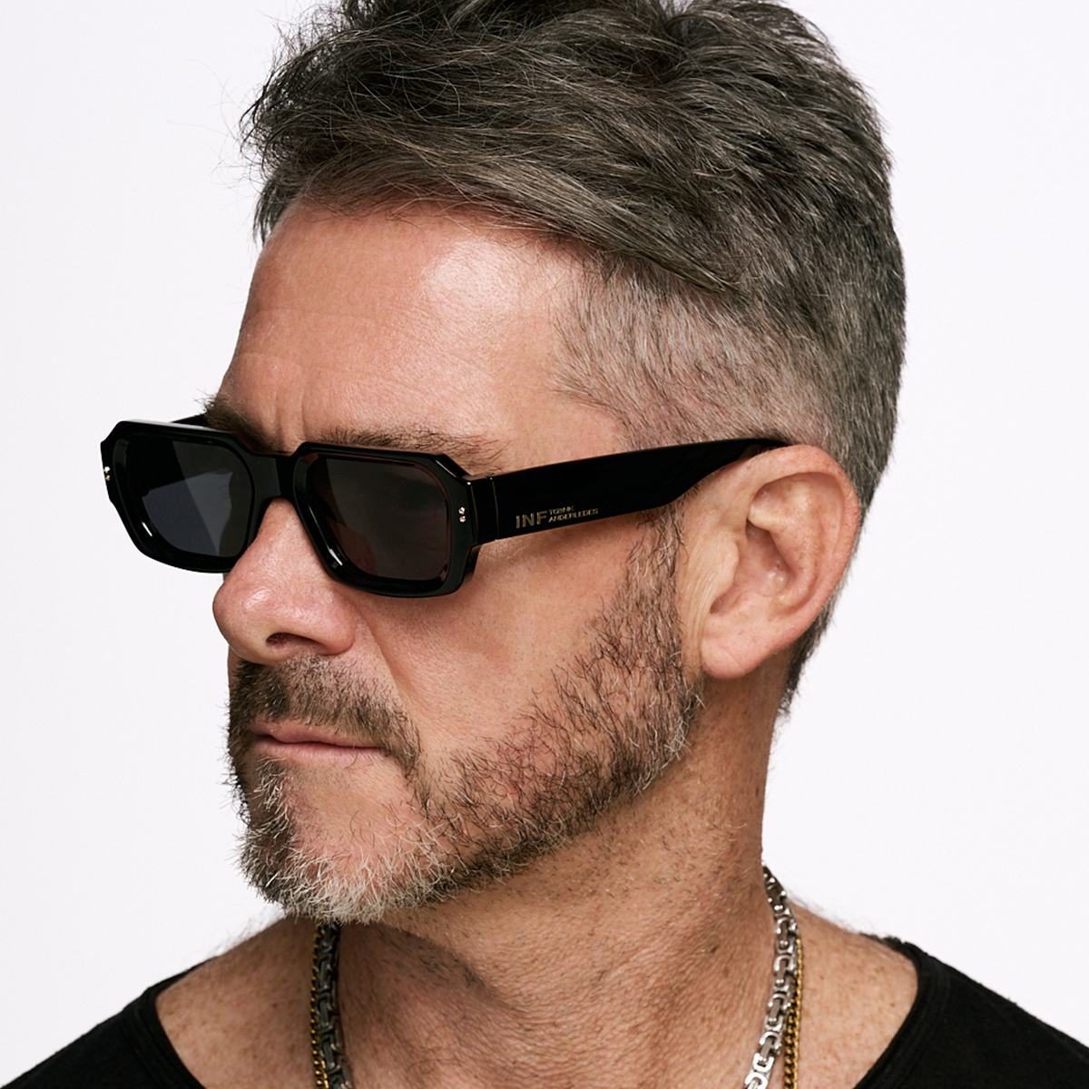 Bronx Negro Brillo Lente Gris