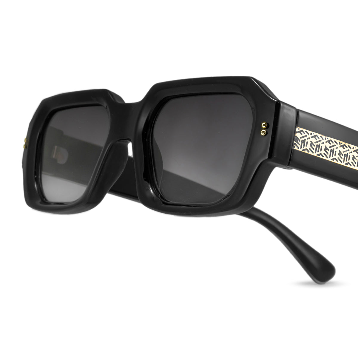 Bronx Negro Brillo Lente Gris Degrade