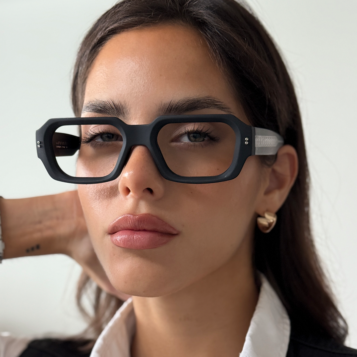 Anteojos Filtro Luz Azul Bronx Negro Mate con Alma Metalica