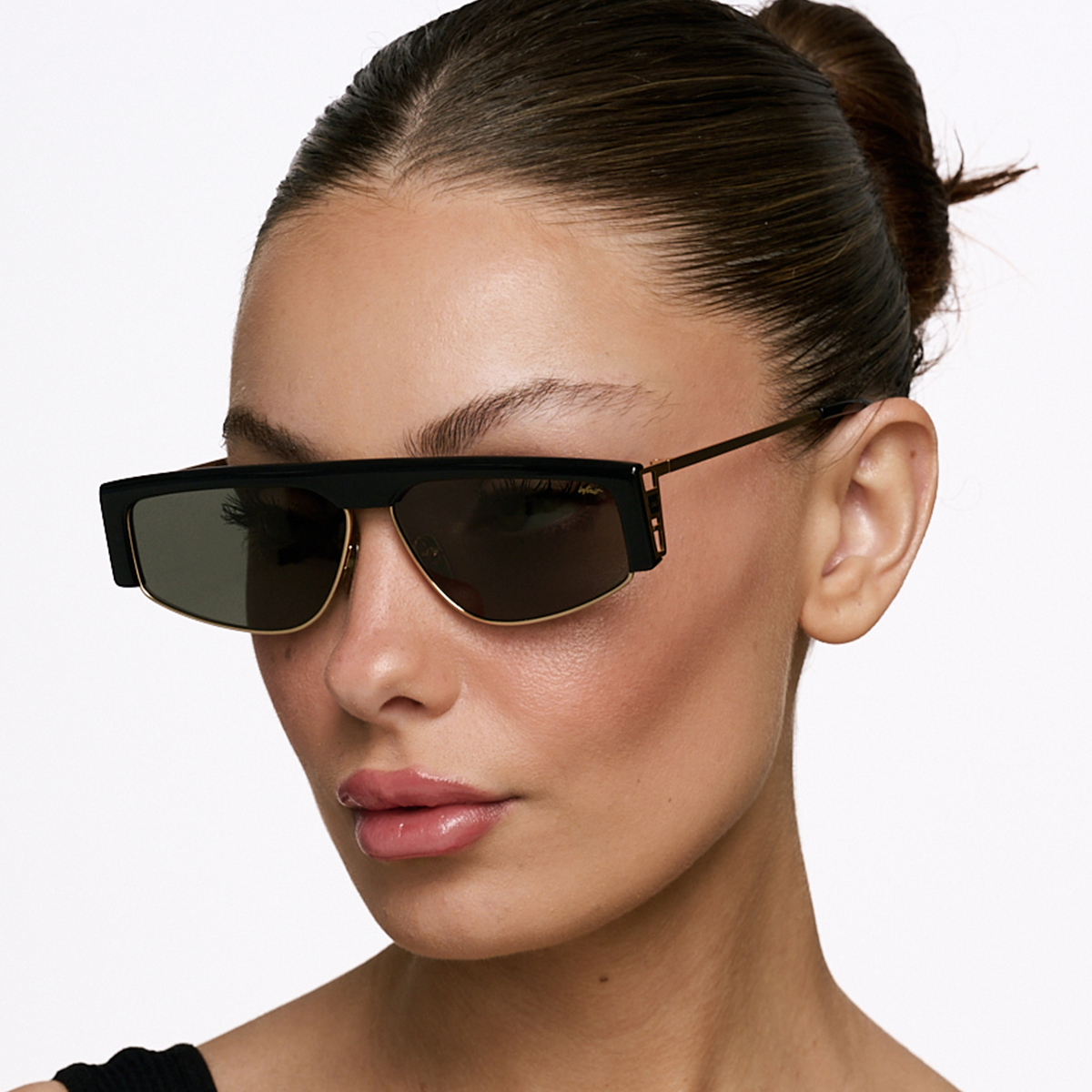 Brooklyn Negro Brillo Lente Verde