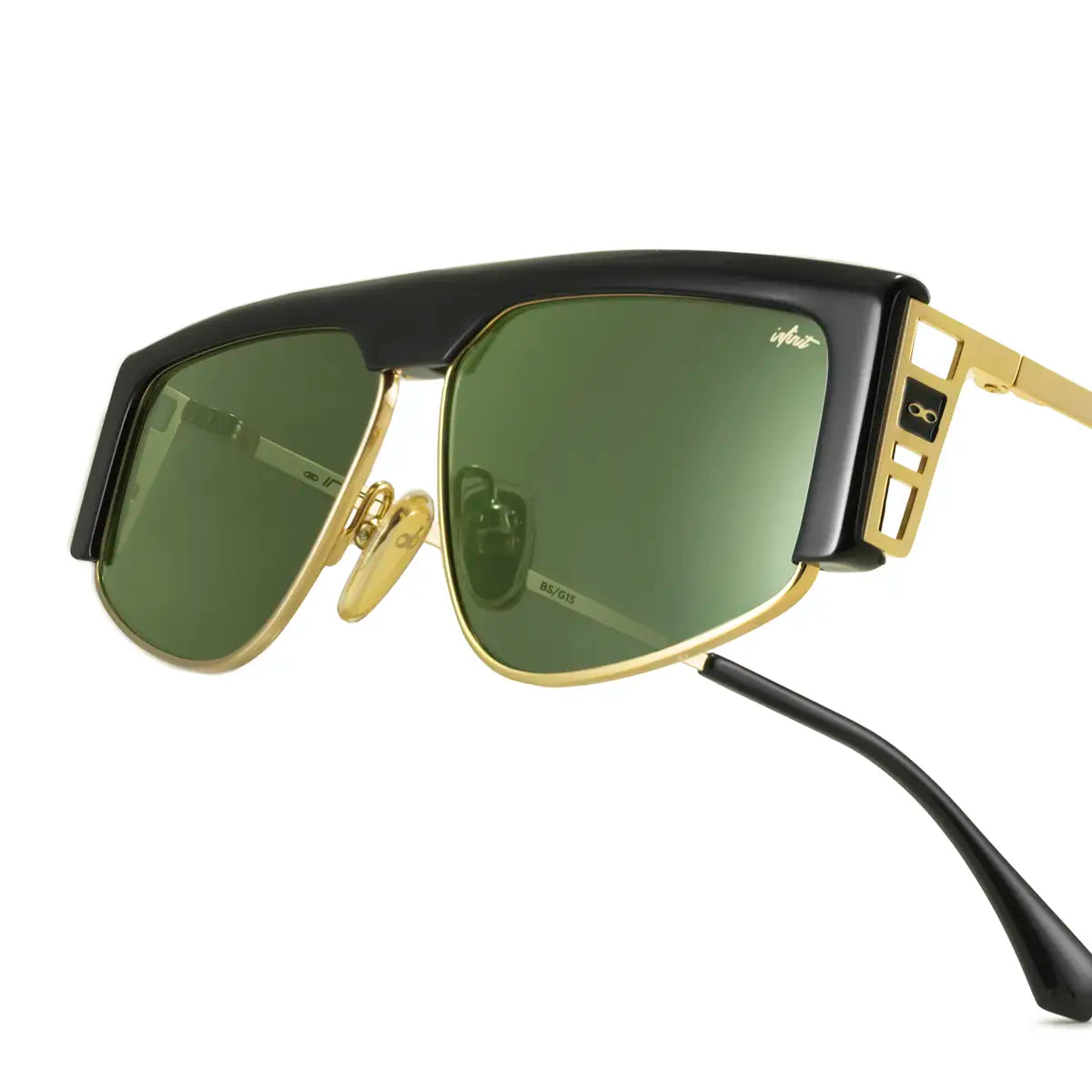 Brooklyn Negro Brillo Lente Verde