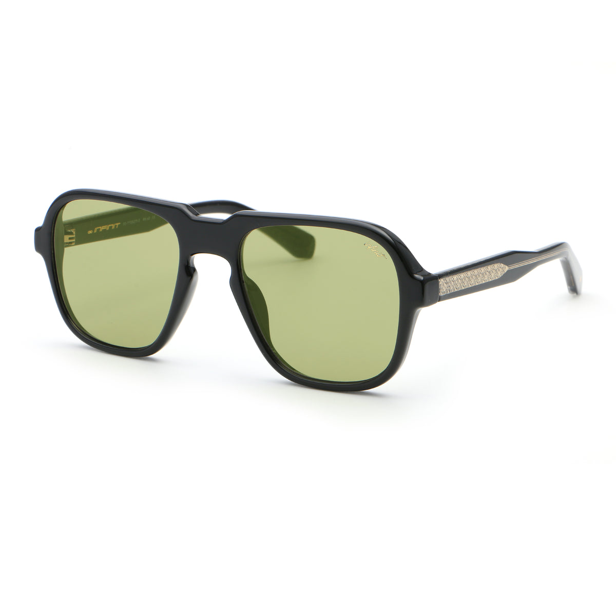 Burdeos Negro Brillo Lente Verde